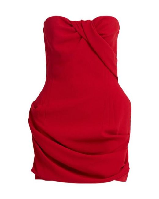 Magda Butrym Red Strapless Wool Blend Mini Dress