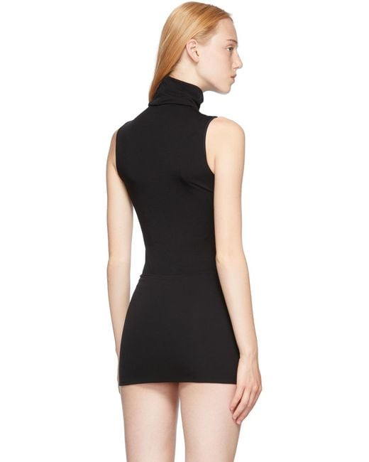 Wolford Black High Neck Viscose Bodysuit