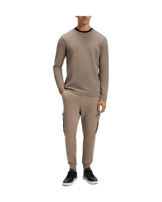 Boss Brown Crewneck Longsleeve Tshirt for men