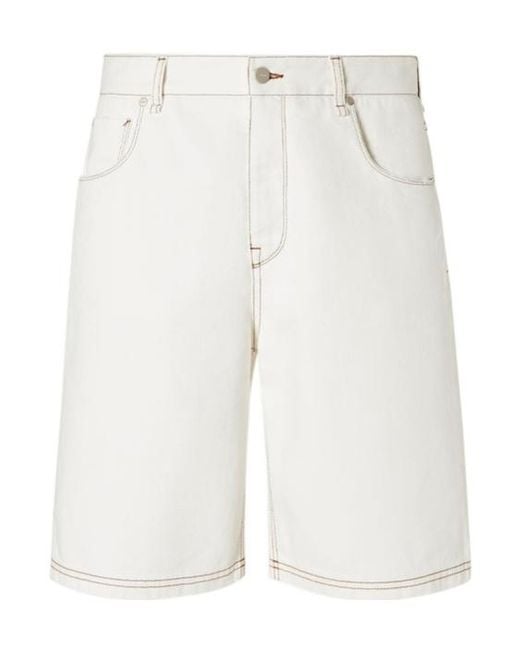 Fendi White Denim Shorts for men