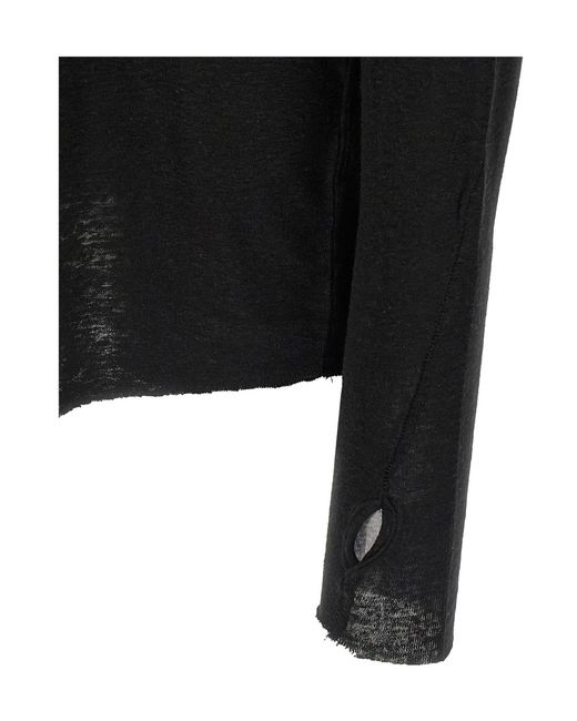 Thom Krom Black 932 Long Sleeve T-Shirt for men