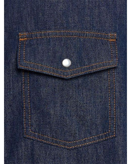 Khaite Blue Denim Shirt With Classic Collar