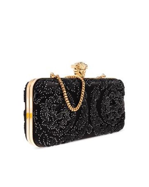 Versace Black Embellished Clutch Bag