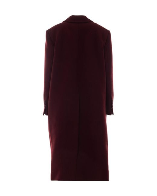 Ann Demeulemeester Red Aldina Strap-Detailed Long Coat