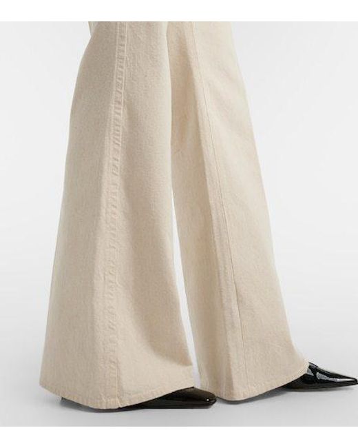 Dorothee Schumacher White Summer Of Love Cotton And Linen Flared Pants