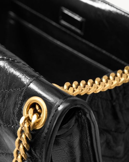 Saint Laurent Black Niki Logo Plaque Shoulder Bag