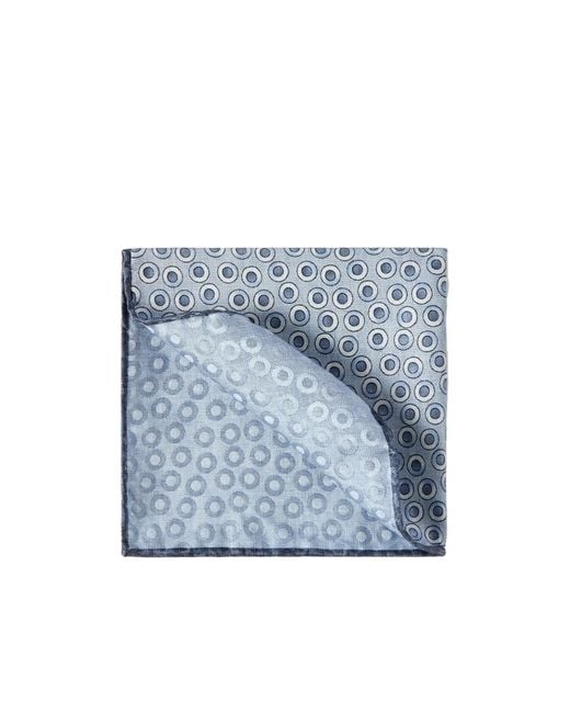 Brunello Cucinelli Blue Polka Dot Pocket Square for men