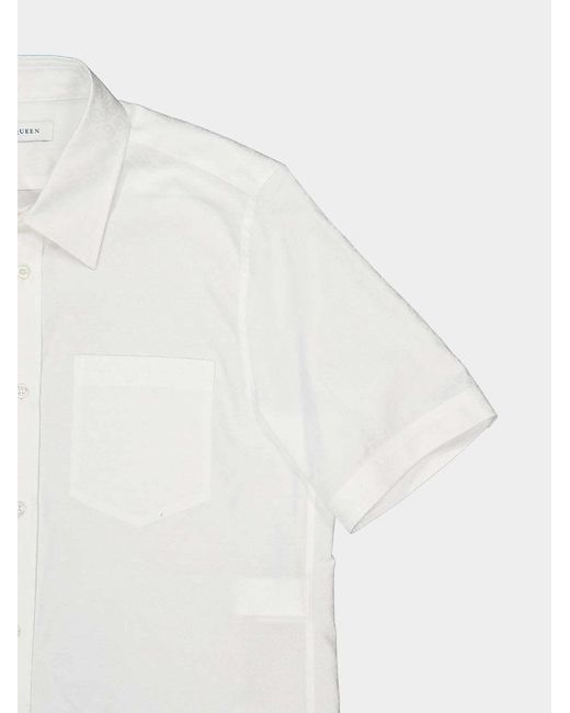McQueen White Short-Sleeved Shirt for men