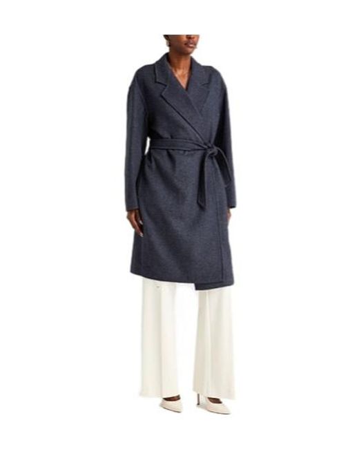 Max Mara Blue Midnight Coat Virgin Wool