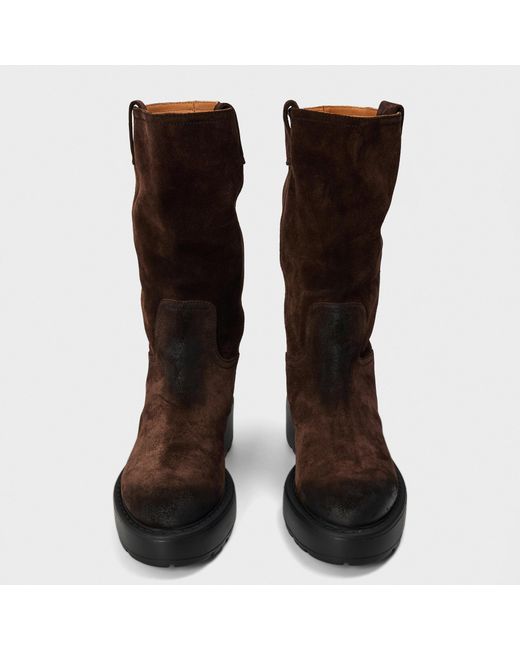 Miu Miu Brown Flat Knee-High Boots