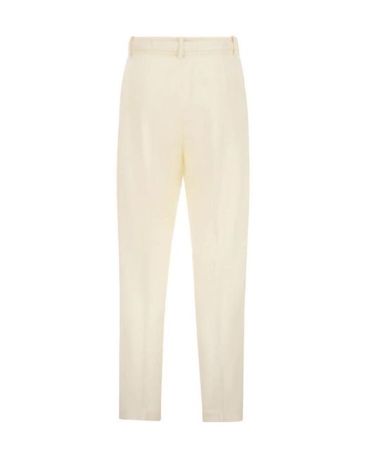 Fabiana Filippi Natural Straight-Leg Belt Embellished Pants
