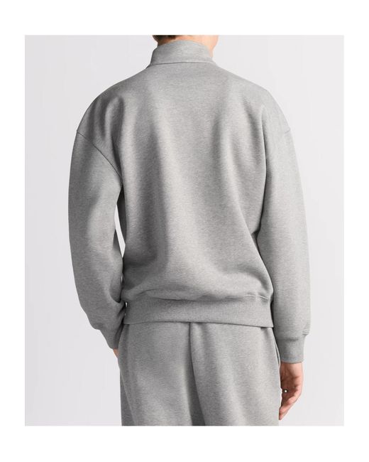 Dior Gray Homme High Neck Zip Detailed Sweatshirt for men