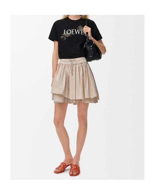 Loewe Natural Draped Drawstring Mini Skirt