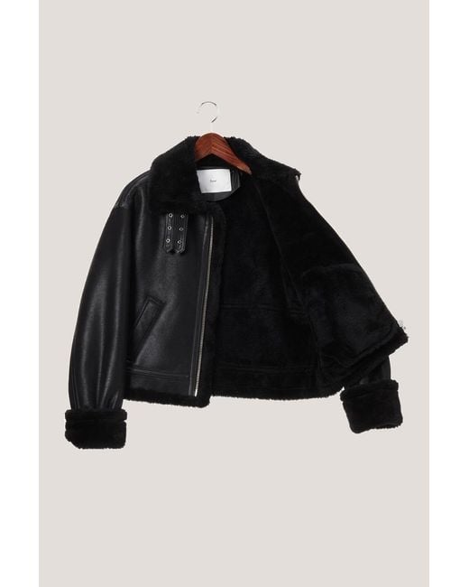 DUNST Black Faux Fur Trimmed Jacket for men