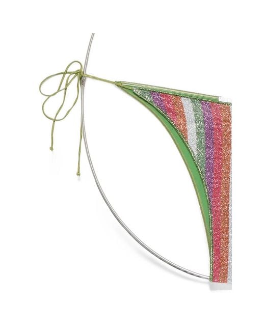 Oseree White Striped Bikini Set