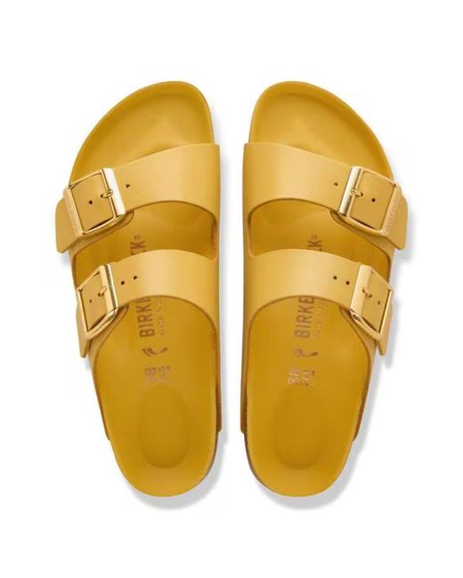 Birkenstock Yellow Arizona Buckled Slides