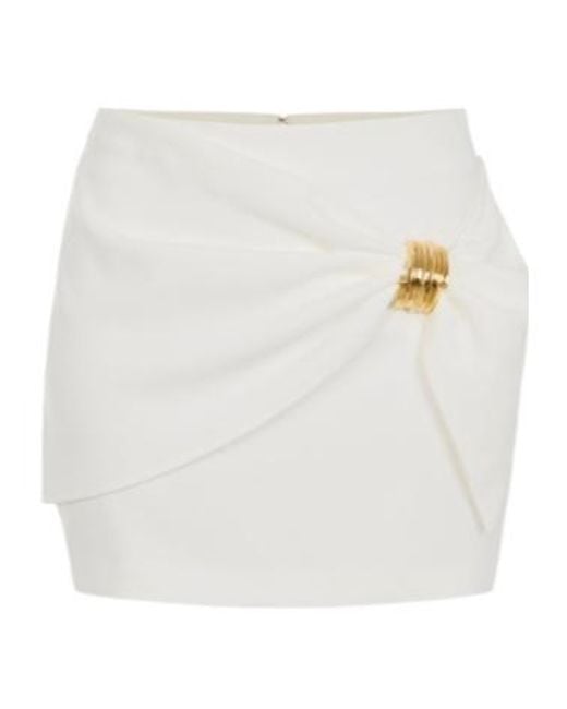 Elisabetta Franchi White Draped Detail Mini Skirt