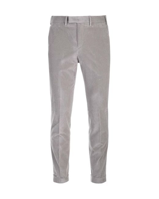 Pt Pantaloni Gray Pt Torino Tapered-Leg Corduroy Trousers for men
