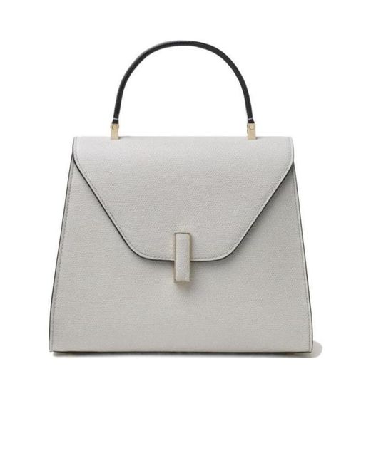 Valextra Blue Iside Medium Top Handle Bag