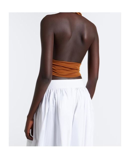 Christopher Esber Brown Scarf Halterneck Jersey Top