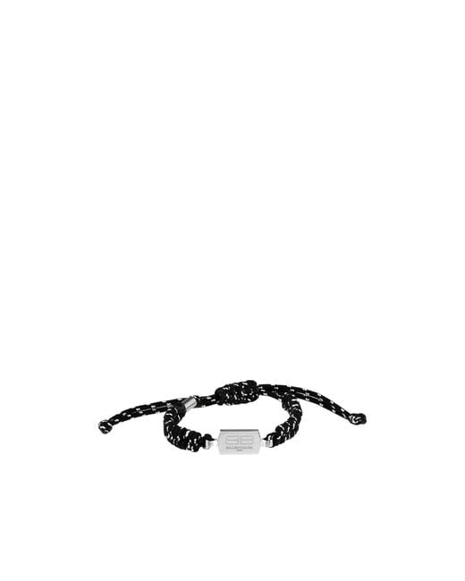 Balenciaga White Braided Logo Bracelet for men