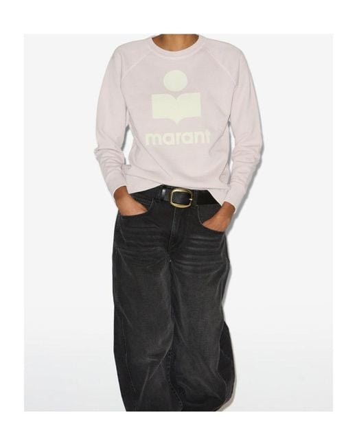 Isabel Marant White Isabel Marant Étoile Logo-Printed Crewneck Sweatshirt