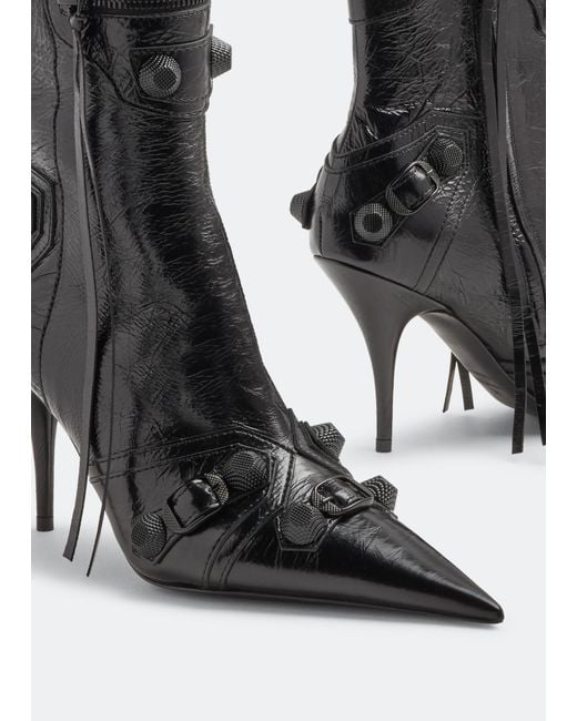 Balenciaga Black Cagole Pointed-Toe Boots