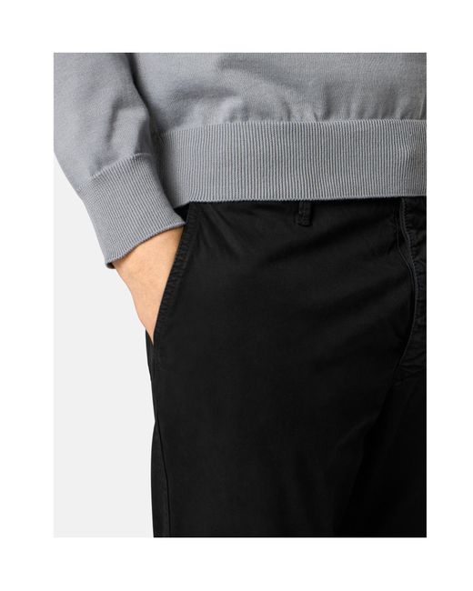 Stone Island Black Compass-Motif Straight Leg Trousers for men