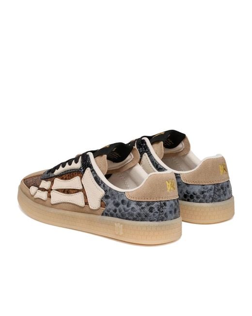 Amiri Brown Snake-Embossed Sneakers