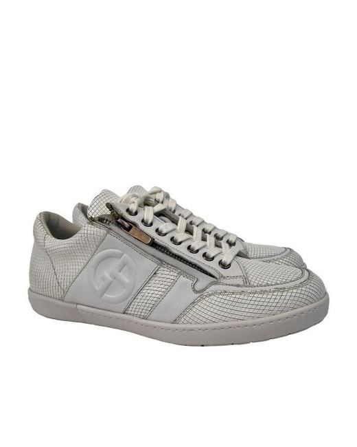 Giorgio Armani Gray Logo Casual Sneakers for men