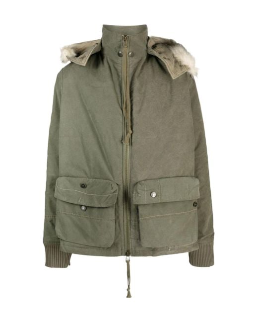 Greg Lauren Green Army Tent Retro Zip-Up Jacket for men