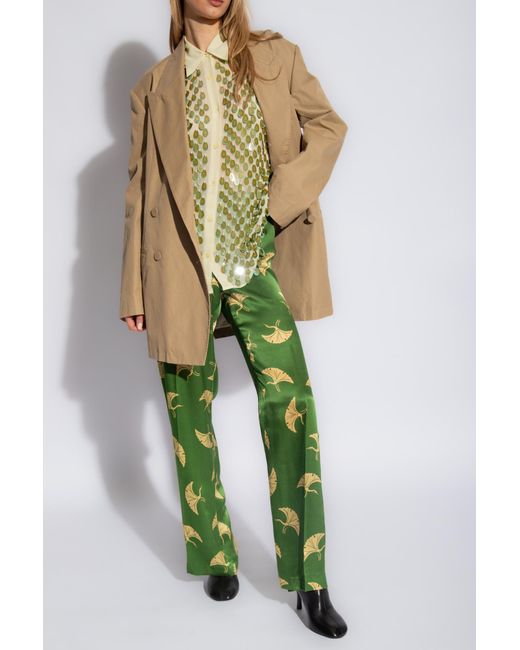 Dries Van Noten Natural Double-Breasted Tailored Blazer