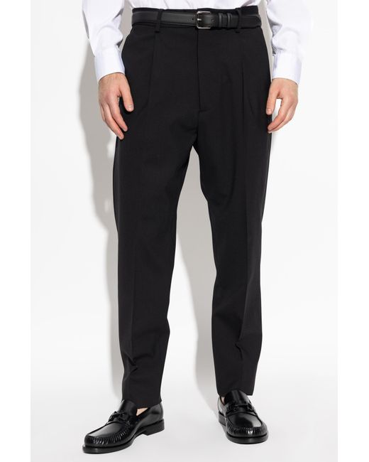 DSquared² Black Logo Plaque Tailored Trousers for men
