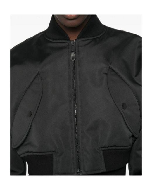 Balenciaga Black Cropped Bomber Jacket