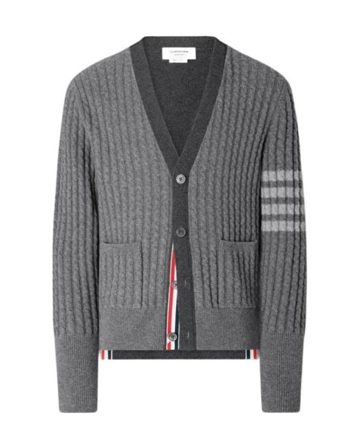 Thom Browne Gray Button-Up Cardigan for men