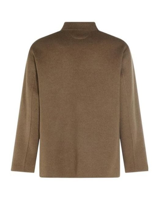 Kiton Brown Button-Front Overshirt Jacket for men