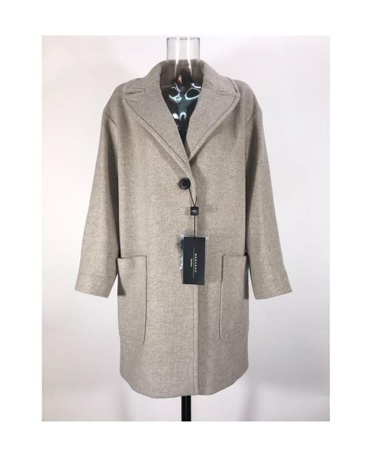 Weekend by Maxmara Gray Long-Sleeved Lapel Coat