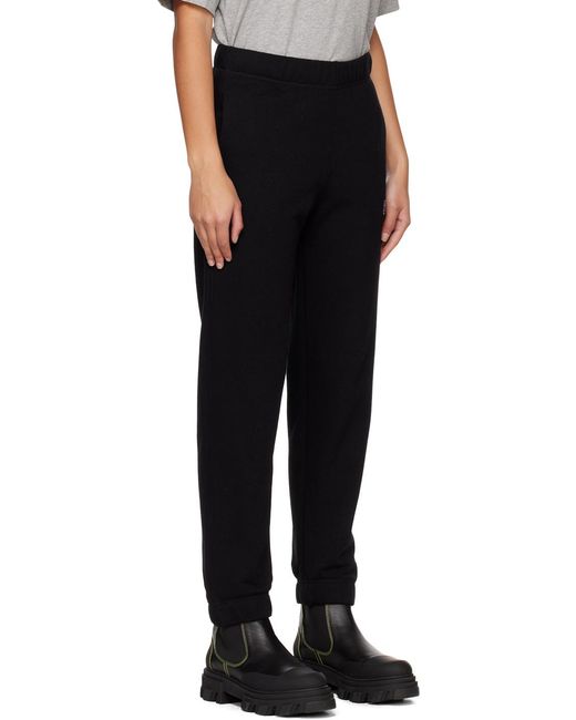 Ganni Black Logo Embroidered Elasticated Waistband Sweatpants