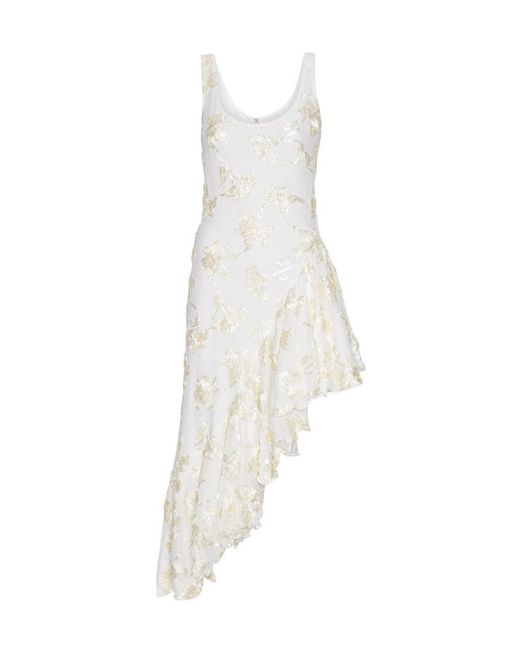 ROTATE BIRGER CHRISTENSEN White Flower Mesh Ruffle Dress