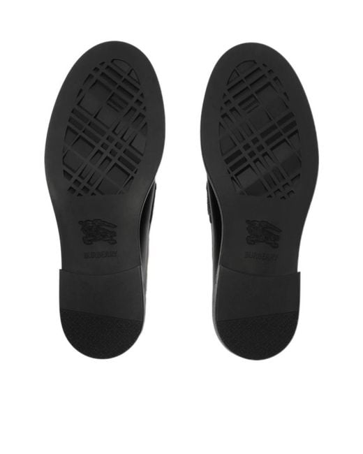 Burberry Black Leather Pembroke Loafers for men