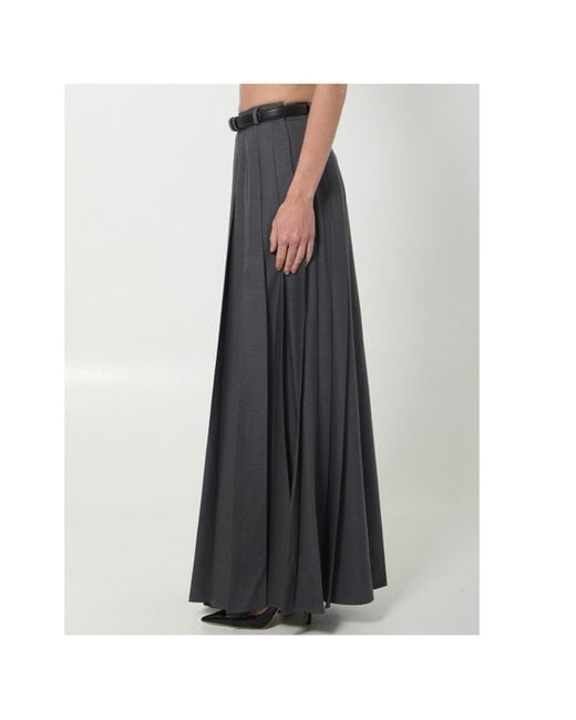 Self-Portrait Black Pleated Maxi Skirt