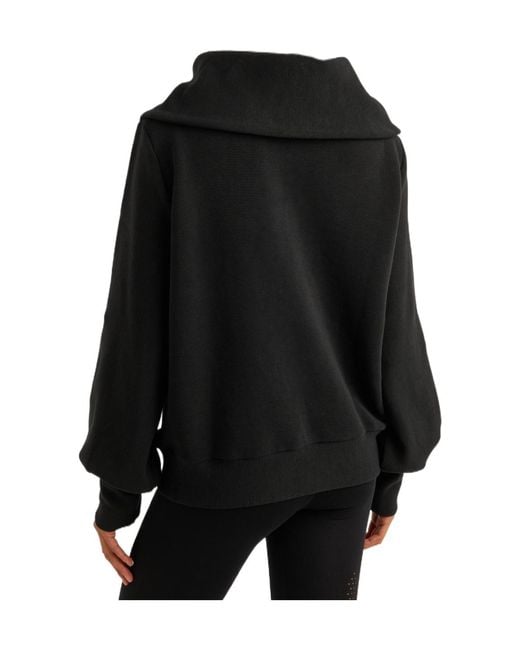 Varley Black Stretch-Cotton Half-Zip Sweatshirt