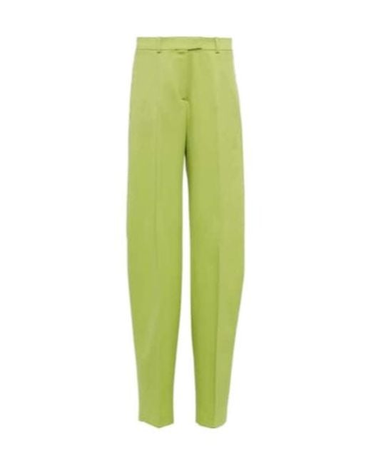 The Attico Green Wool Gabardine Tapered Pants