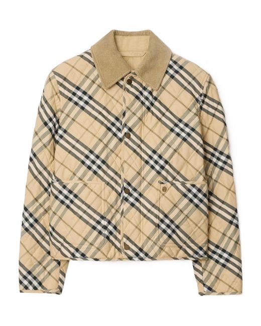 Burberry Metallic Check Printed Quilted Jacket