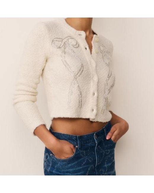 LoveShackFancy White Leocadia Embellished Cardigan