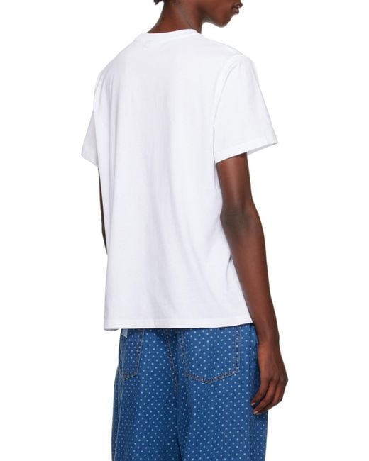 Ganni White Cherry Printed Crewneck T-Shirt