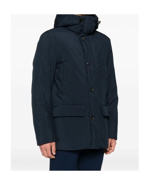 Woolrich Blue Hooded Jacket for men