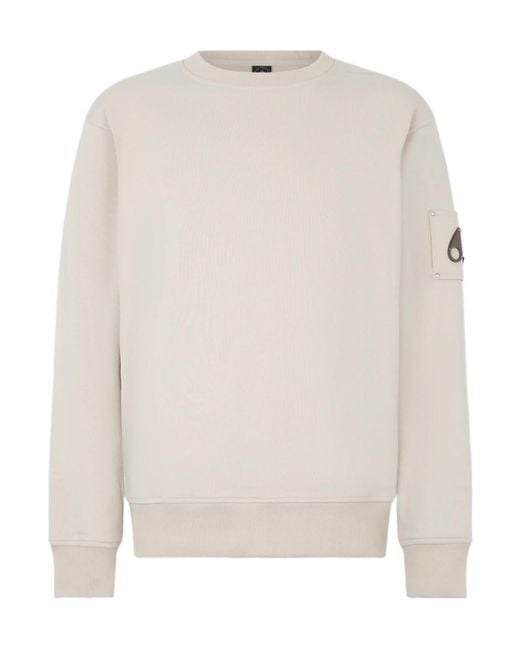 Moose Knuckles White Logo-Patch Sweatshirt for men