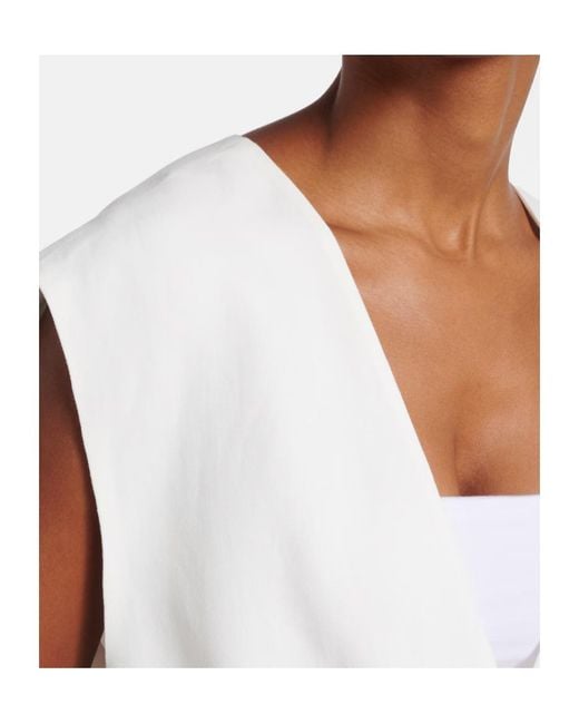 Brunello Cucinelli White Belted Wrap Dress