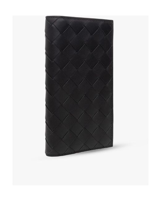 Bottega Veneta Black Intrecciato Slim Long Wallet for men